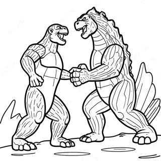 Godzilla Vs Kong Epic Battle Coloring Page 7800-6230