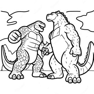 Godzilla Vs Kong Epic Battle Coloring Page 7800-6231