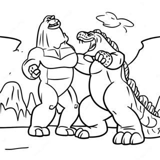 Godzilla Vs Kong Epic Battle Coloring Page 7800-6232