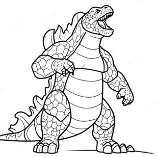 Godzilla Roaring Fiercely Coloring Page 7801-6220