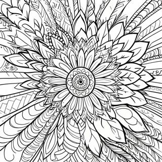 Colorful Feather Mandala Coloring Page 7811-6216