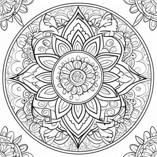 Adult Relaxation Mandala Coloring Page 7840-6243