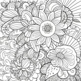 Intricate Floral Patterns Adult Coloring Page 7841-6285