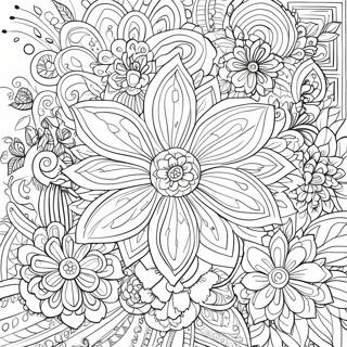 Intricate Floral Patterns Adult Coloring Page 7841-6286