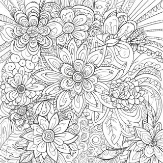 Intricate Floral Patterns Adult Coloring Page 7841-6287