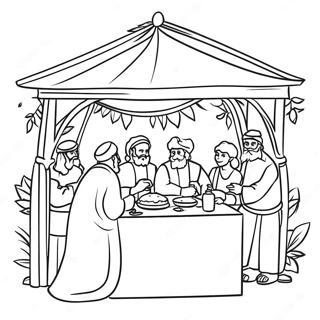 Festive Sukkot Celebration Coloring Page 7861-6258