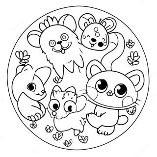 Cute Animal Circle Coloring Page 7891-6293