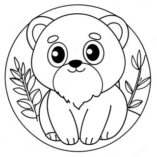 Cute Animal Circle Coloring Page 7891-6294