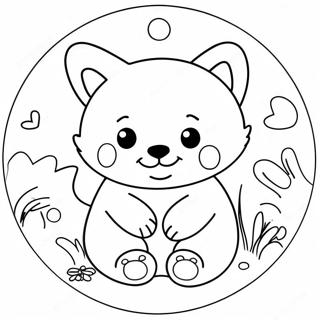 Cute Animal Circle Coloring Page 7891-6296