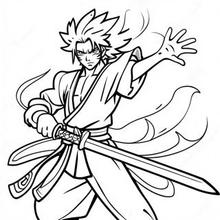 Rengoku With Flame Sword Coloring Page 7971-6342