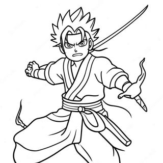 Rengoku With Flame Sword Coloring Page 7971-6343