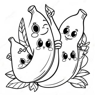 Glückliche Bananenfamilie Ausmalbild 8001-6383