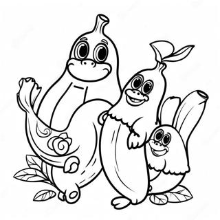 Glückliche Bananenfamilie Ausmalbild 8001-6384