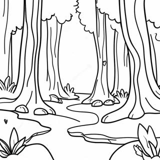 Nature Realistic Forest Scene Coloring Page 8060-6426