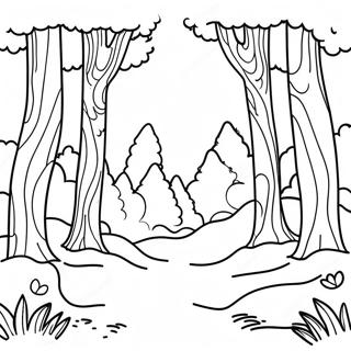 Nature Realistic Forest Scene Coloring Page 8060-6428