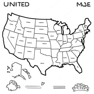 United States Map Coloring Page 8090-6436