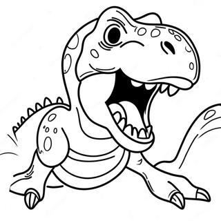 T Rex Roaring Coloring Page 8111-6453