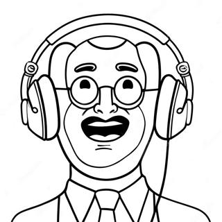 Cool Speakerman With Headphones Coloring Page 8121-6466