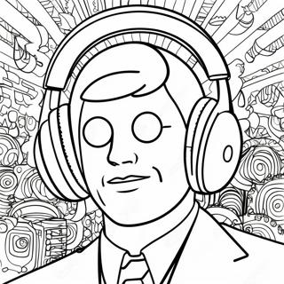 Cool Speakerman With Headphones Coloring Page 8121-6467