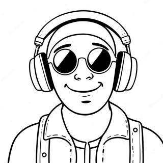 Cool Speakerman With Headphones Coloring Page 8121-6468