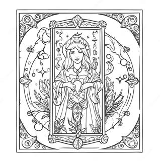 Mystical Tarot Card Coloring Page 8141-6485