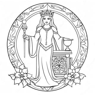 Mystical Tarot Card Coloring Page 8141-6487