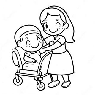 Cute Nurse Helping Patient Coloring Page 8181-6522