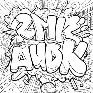 Swear Word Graffiti Coloring Page 8190-6519