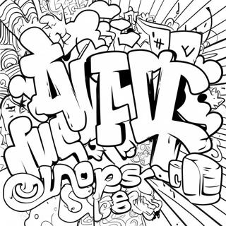 Swear Word Graffiti Coloring Page 8190-6520