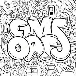 Colorful Swear Word Graffiti Coloring Page 8191-6529