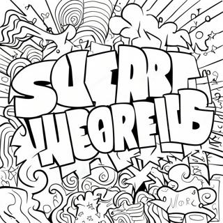 Colorful Swear Word Graffiti Coloring Page 8191-6530