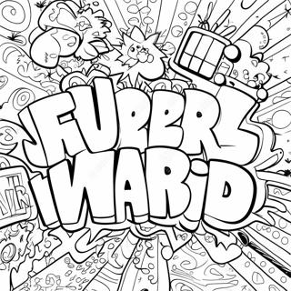 Colorful Swear Word Graffiti Coloring Page 8191-6532