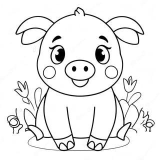 Cute Piggy Coloring Page 8230-6554