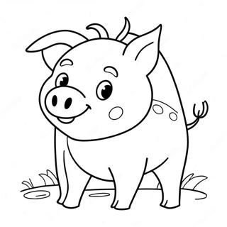 Cute Piggy Coloring Page 8230-6555