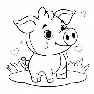 Cute Piggy Coloring Page 8230-6556