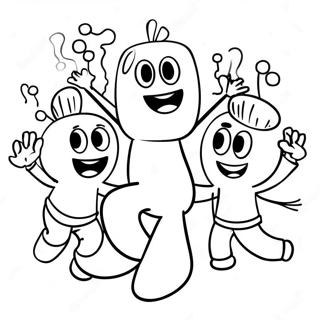 Muno Dancing With Friends Coloring Page 8301-6609