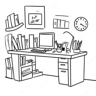 Funny Office Desk Coloring Page 8381-6681