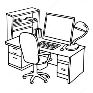 Funny Office Desk Coloring Page 8381-6682