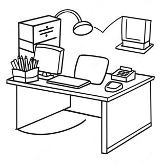 Funny Office Desk Coloring Page 8381-6684