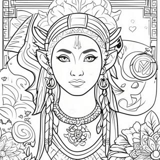 Avatar Elements And Symbols Coloring Page 8481-6745