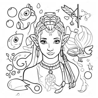 Avatar Elements And Symbols Coloring Page 8481-6747