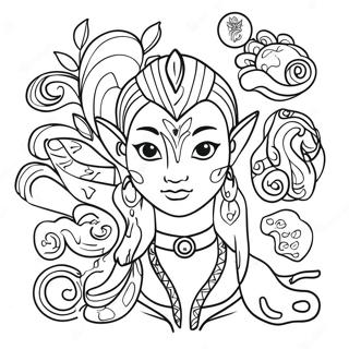 Avatar Elements And Symbols Coloring Page 8481-6748