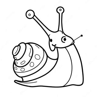 Cute Cartoon Snail Coloring Page 8511-6813