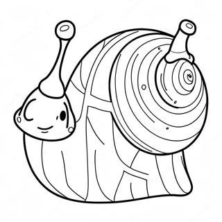 Cute Cartoon Snail Coloring Page 8511-6814