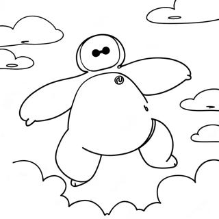 Baymax Flying In The Sky Coloring Page 8531-6781