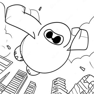 Baymax Flying In The Sky Coloring Page 8531-6784