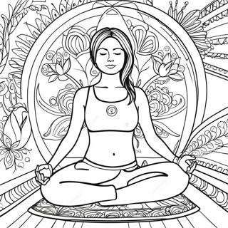 Relaxing Yoga Pose Coloring Page 8551-6797