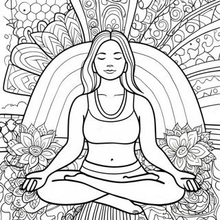 Relaxing Yoga Pose Coloring Page 8551-6799