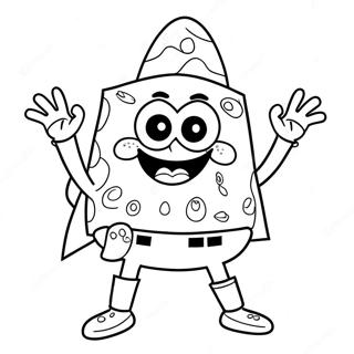 Spongebob In A Spooky Costume Coloring Page 8571-6833