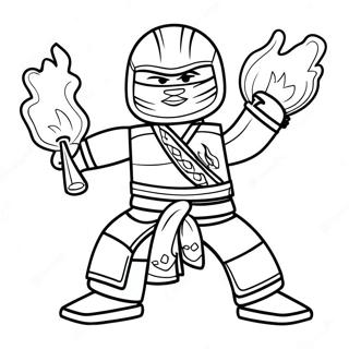 Kai Ninjago With Fire Powers Coloring Page 8631-6887